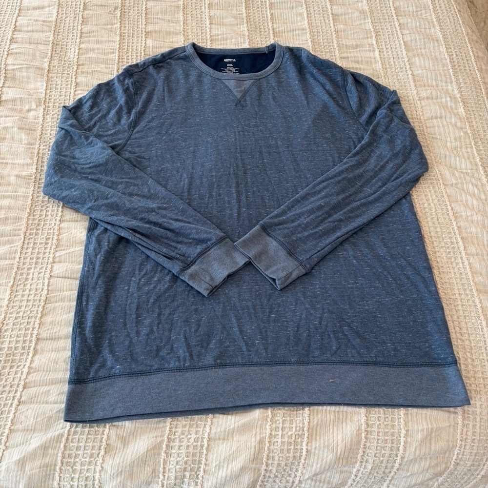 Sonoma Goods‎ For Life Double-Knit Crewneck Long Sleeve Top Blue XXL Mens